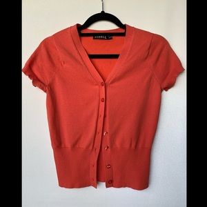 XS, George, coral short sleeve cardigan